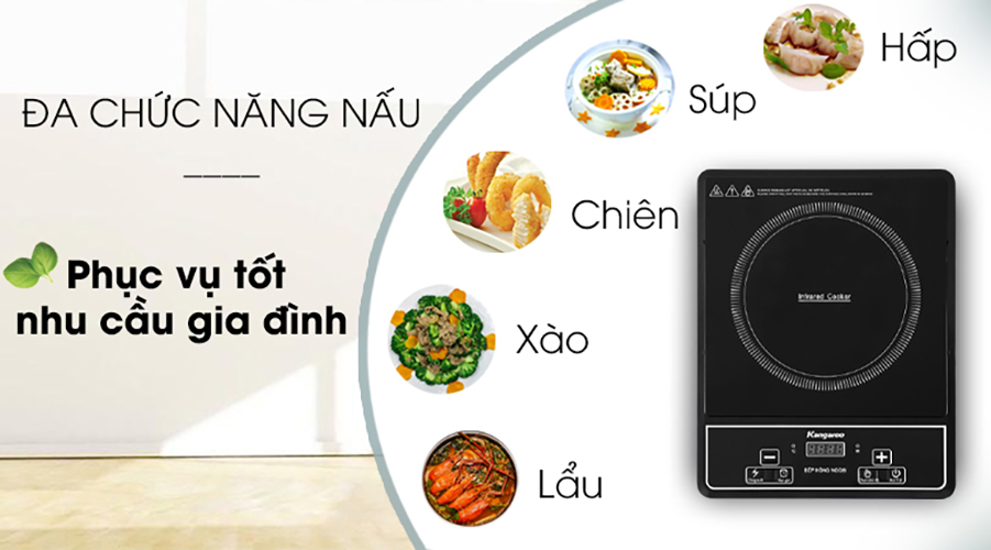 [Nhập XMAS2020K giảm 20K] Bếp Hồng Ngoại Đơn Kangaroo KG20IFP1 (2000W) - Hàng Chính Hãng