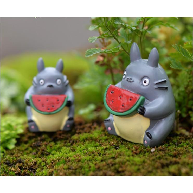 Mô hình Totoro ăn dưa hấu trang trí tiểu cảnh, bonsai, thủy sinh, DIY