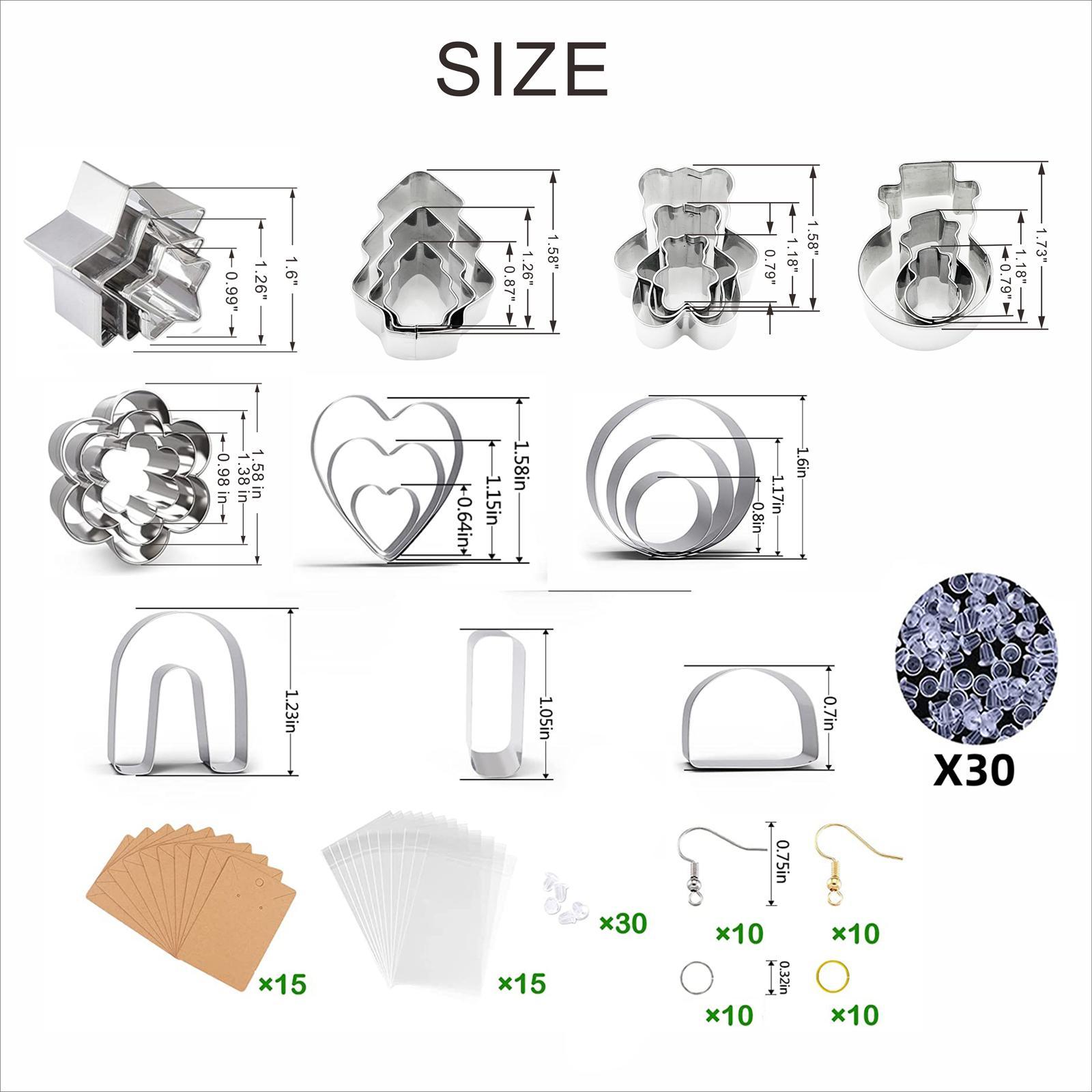 Polymer Clay for Earrings Jewelry Making Clay Cutting Tools Shapes