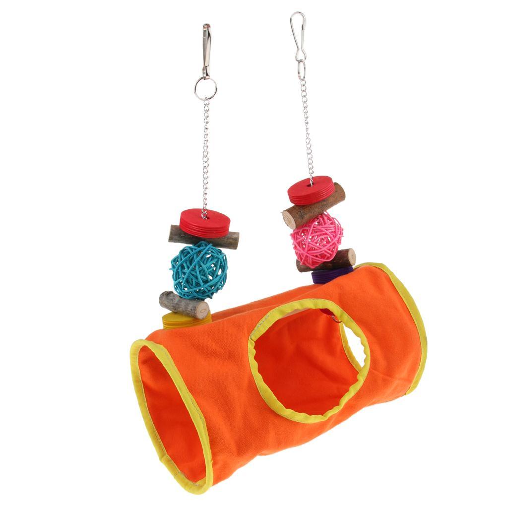 Bird Parrot Cage Hanging Decorative Toy Swing Bed Tunnel Hammock Hut