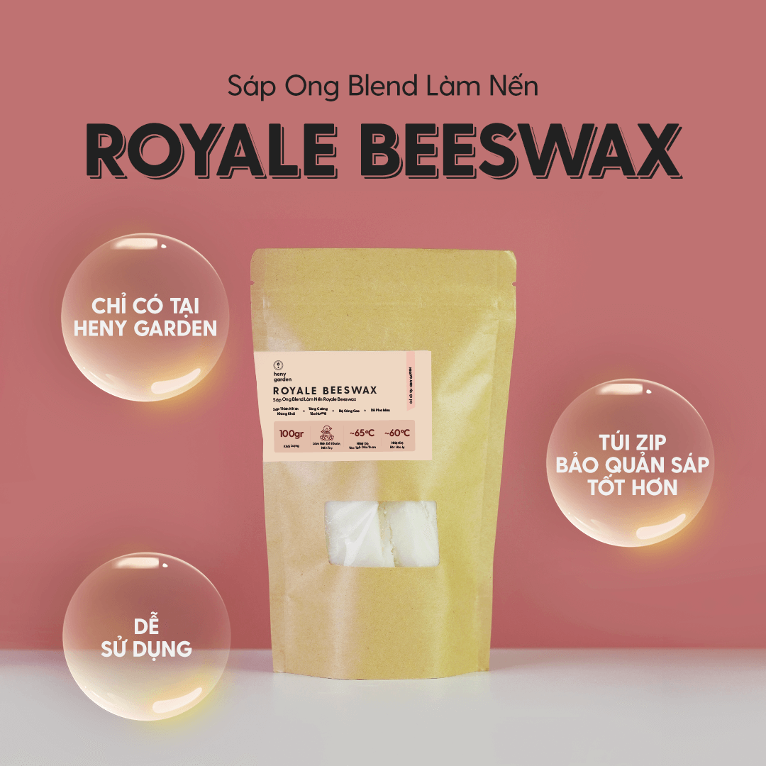 Sáp Ong Làm Nến 1KG (BeesWax 1KG) Heny Garden – Nguyên Liệu Làm Nến Thơm Handmade, Tặng Kèm Mẫu Thử Tinh Dầu Với Mỗi Đơn Hàng