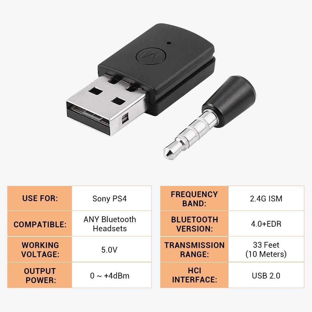USB 2.0 Bluetooth V4.0 Dongle Wireless Adapter for PS4 PlayStation