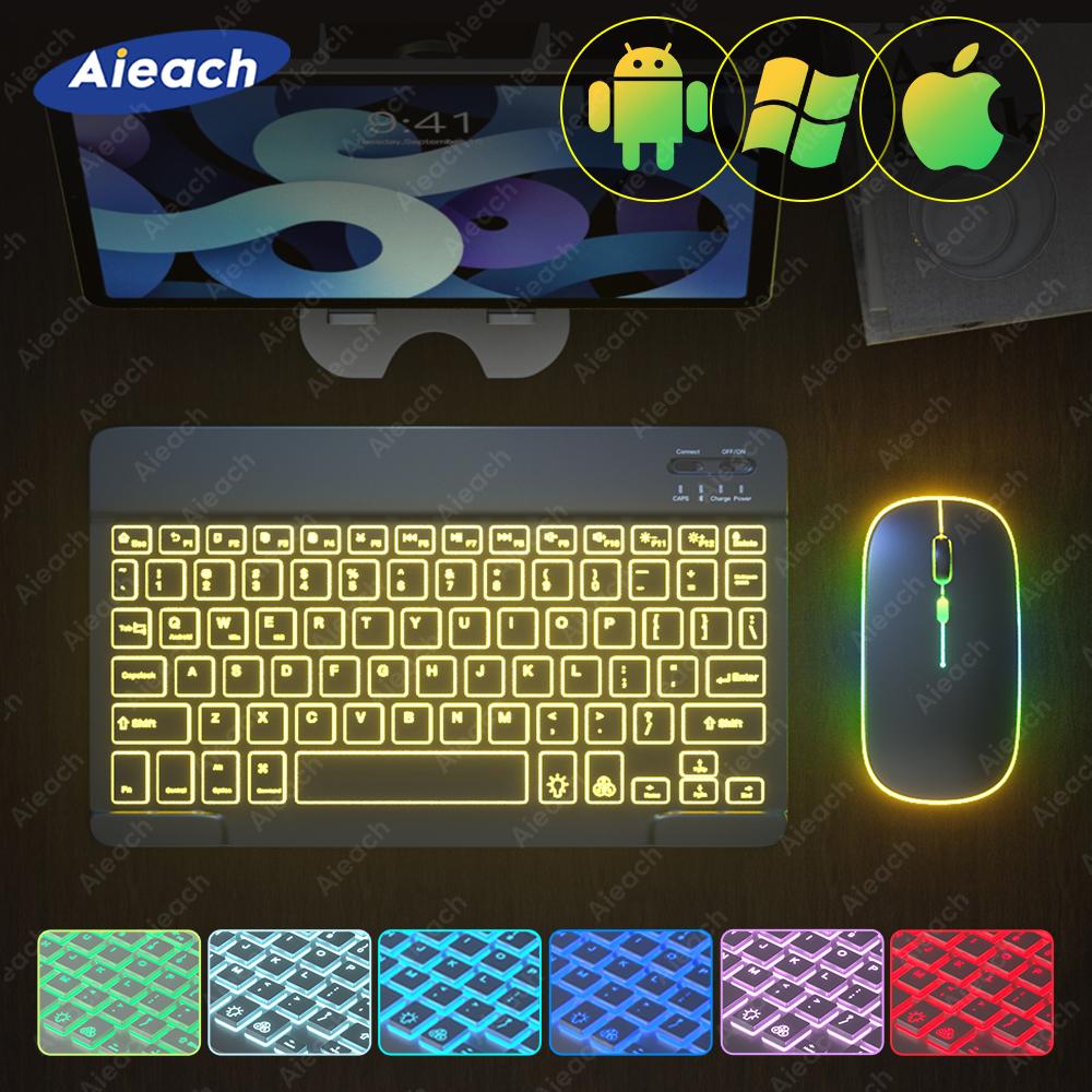 Backlit Teclado Bluetooth-Tương Thích Bàn Phím Cho iPad Android Windows IOS Điện Thoại Máy Tính Bảng Bàn Phím Và Chuột Không Dây Dành Cho Samsung