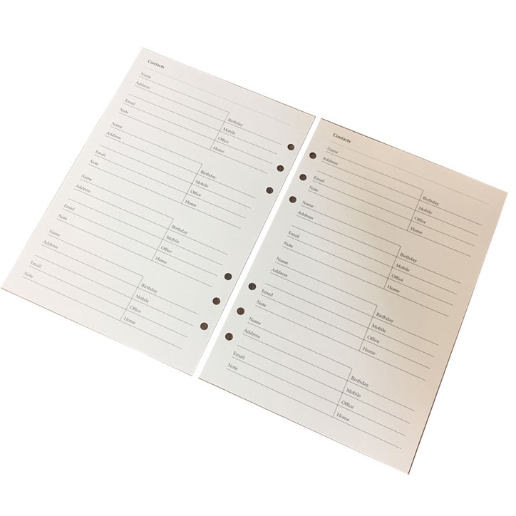 Ruột Sổ Còng A5 Planner For 6-Ring Notebook Bettino Writing Paper RN-049 Giấy Kem Vàng Ngà 80gsm In Kế Hoạch Kẻ Hàng Size 145x210mm