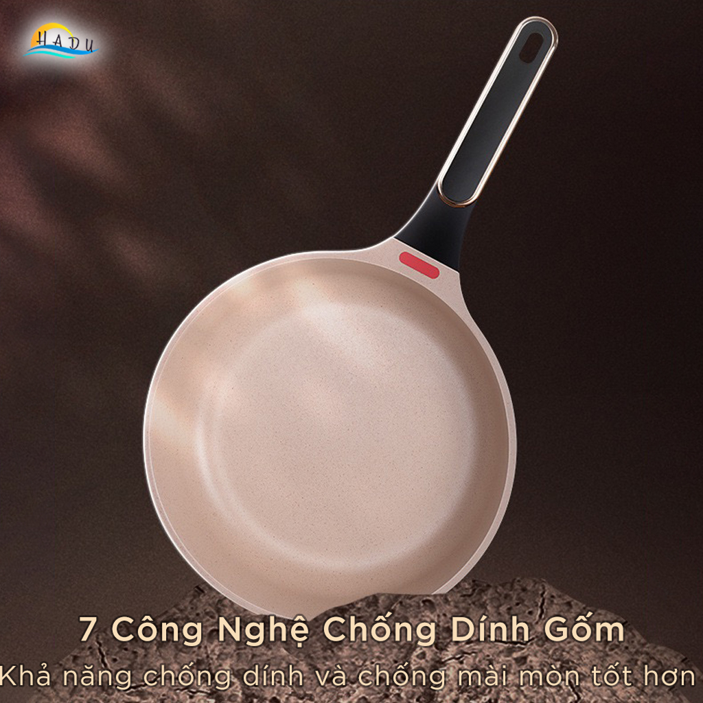 Chảo Đá Chống Dính Ceramic Cao Cấp Bếp Từ Có Nắp 26cm 28cm Cảm Biến Nhiệt Độ Thông Minh Đạt Chất Lượng LFGB Đức SSGP