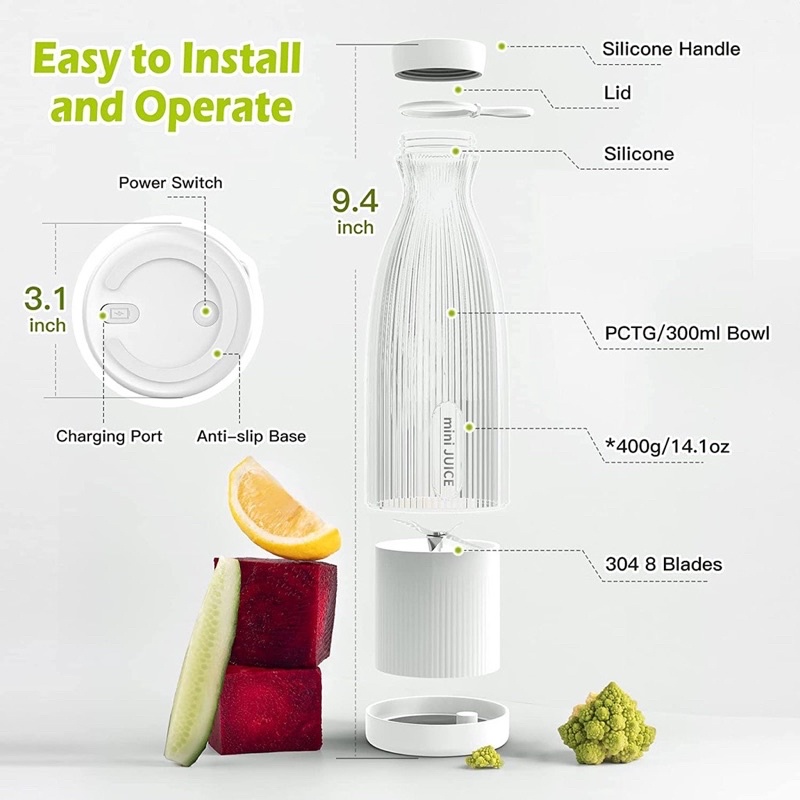 Máy xay cầm tay Mini Juicer dung tích 300ml