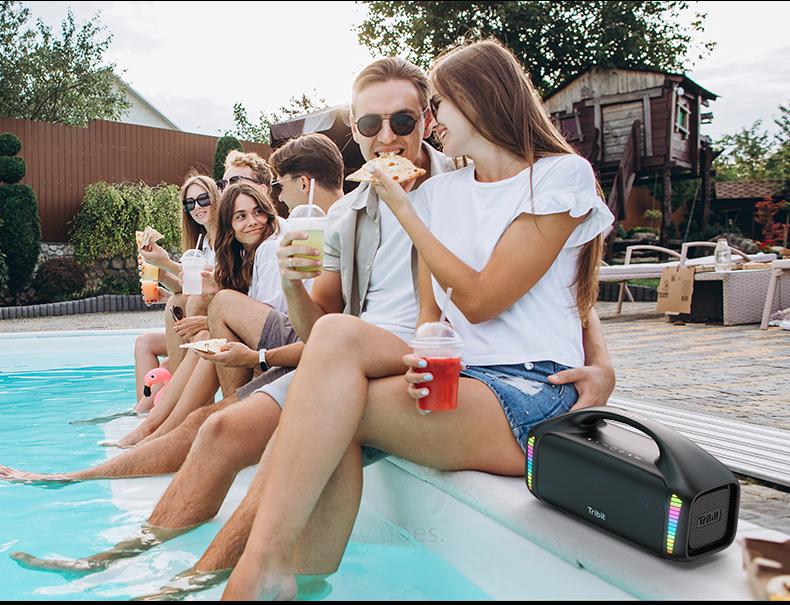 Tribit di động loa Bluetooth 90W Stormbox Blast IPX7 Waterproof Outdoor Party Camping Wirless Loa không dây 30 giờ Aux Color: Black