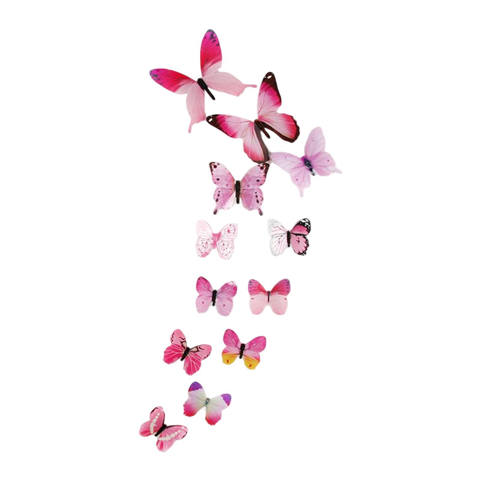 12Pcs Butterfly Stickers Decorative Luminous 3D Butterfly Wall Decals for Doors