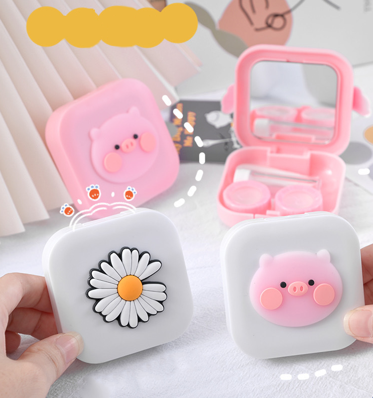 Hộp Đựng Lens Kính Áp Tròng - Có Gương - Phong Cách Cute