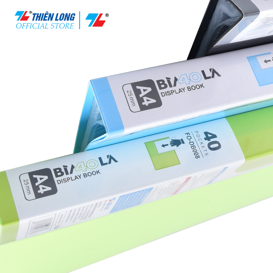 Bìa đựng hồ sơ 40 lá sức chứa 200 tờ A4 80 gsm Thiên Long Flexoffice FO-DB008