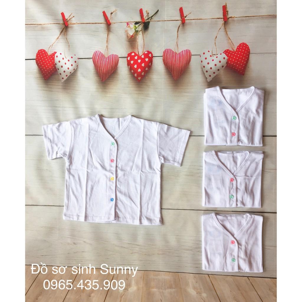 Set 5 áo cúc giữa trơn tay ngắn cho bé sơ sinh