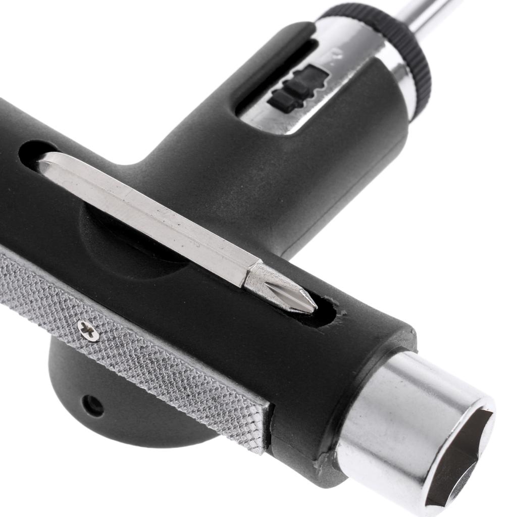 Skateboard Deck Sandpaper Grip Tape + Longboard Wrench all-in-one T-tool