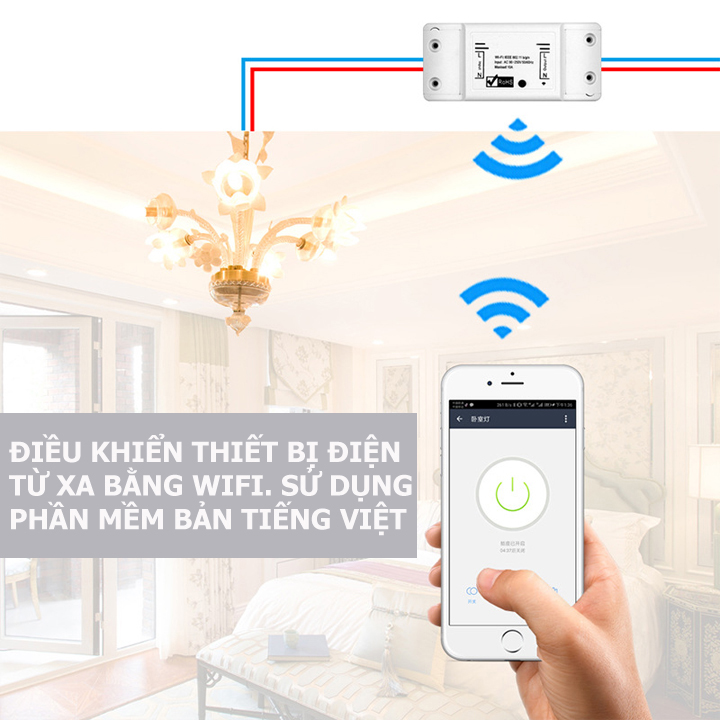 Công tắc wifi sử dụng phần mềm Smart life điều khiển thiết bị điện từ xa qua điện thoại qua mạng internet wifi, 3g, 4g