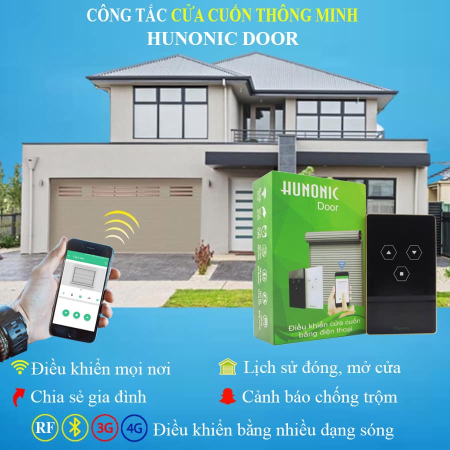 Bộ điều khiển cửa cuốn bằng điện thoại Hunonic Door Hàng chính hãng