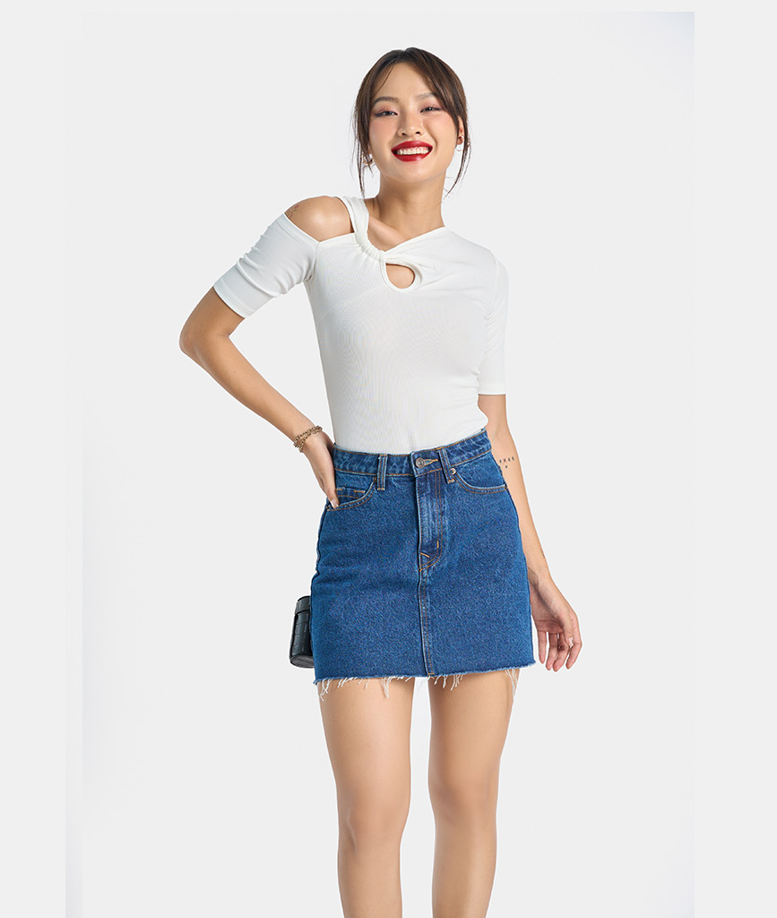 Áo Thun Nữ Thời Trang HNOSS Cutout Tay Ngắn HNATH034