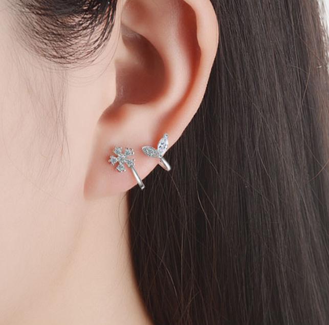 Bông tai hoa lá nạm đá zircon BHBT282