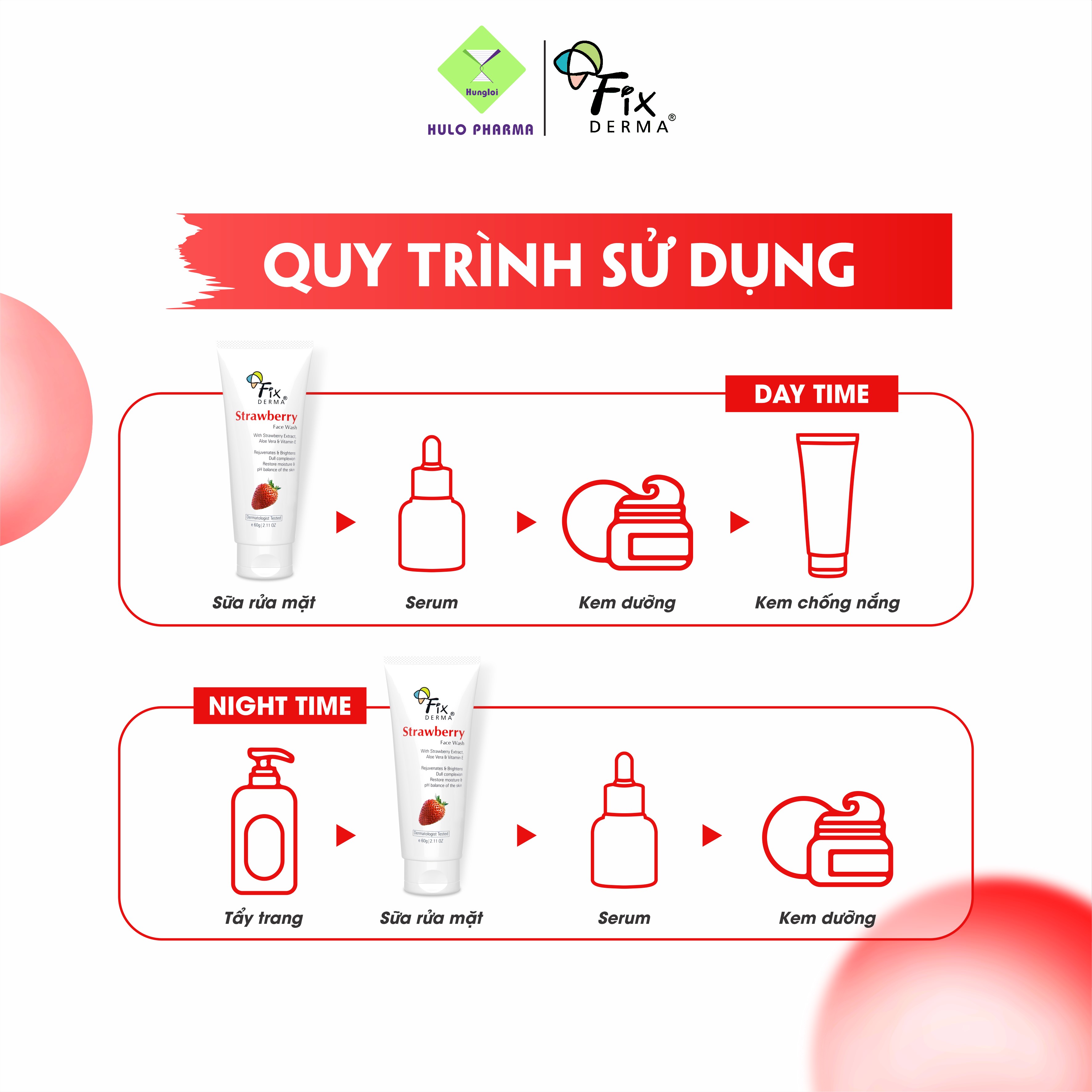 Sữa rửa mặt Fixderma Strawberry Face Wash (60g)