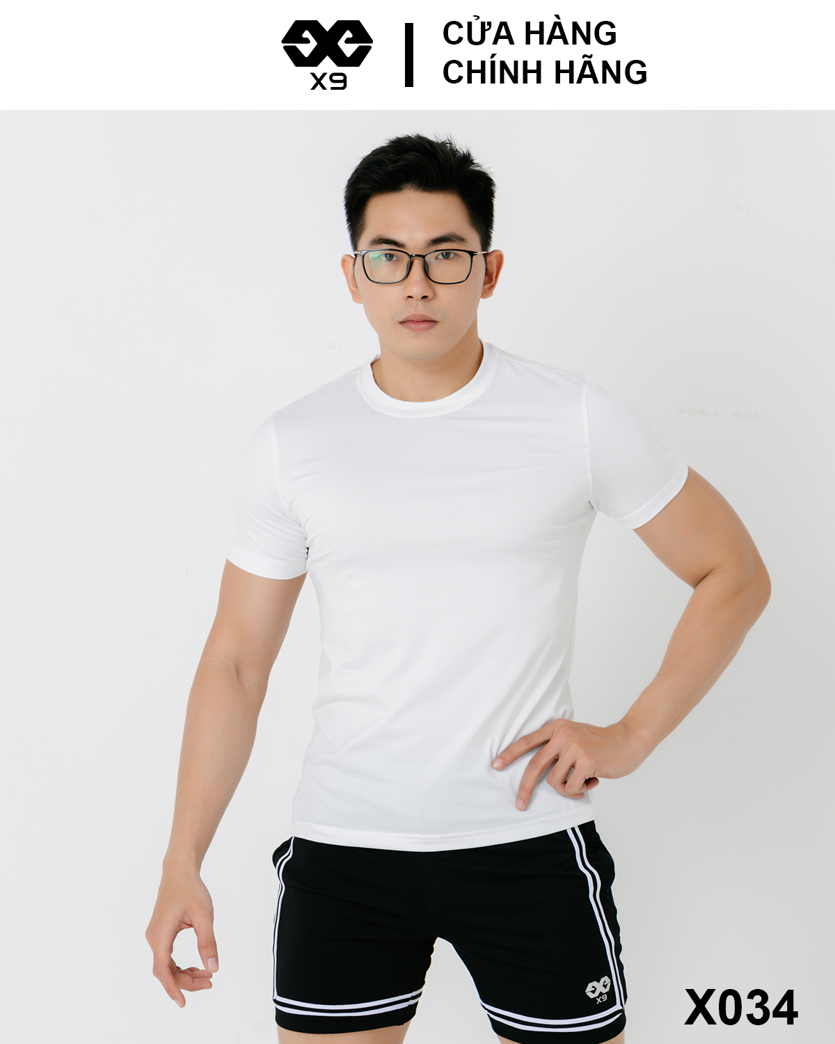 Áo Thun Trơn Nam Cổ Tròn Không Logo Body Tập Gym Thể Thao Chạy Bộ Cotton Thun Lạnh Giữ Nhiệt - X9 Sportswear - X034