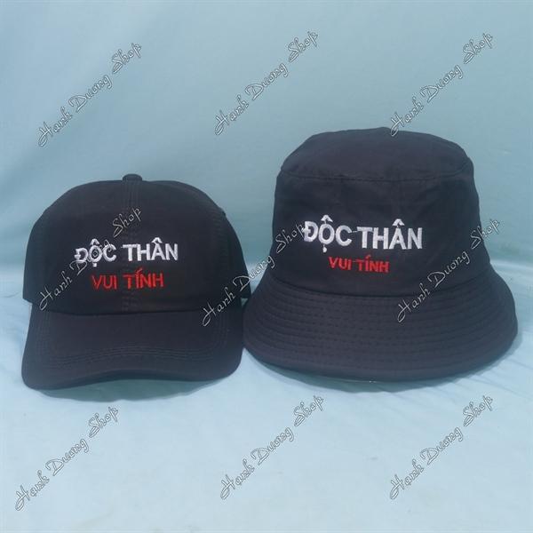 Set Nón Cặp Bucket & Cap Độc Thân Vui Tính (DTL01);(KVT01) - Combo Độc Thân Vui Tính