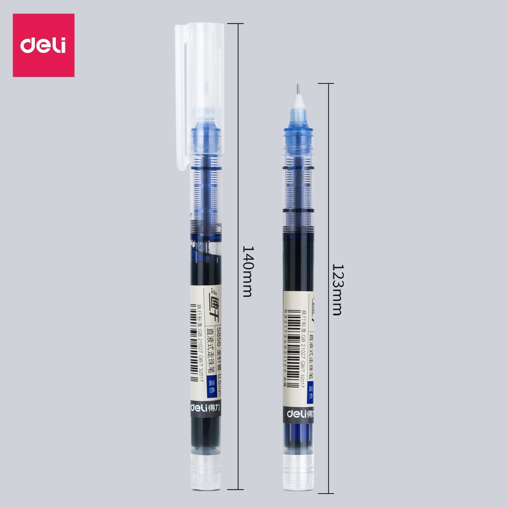 Bút gel Deli S856 ngòi 0.5mm - nhanh khô, ống mực liền