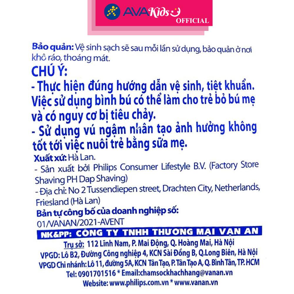 Bộ 2 ti ngậm Philips Avent thông khí SCF080/06 (0 - 6 tháng) - Hàng Chính Hãng