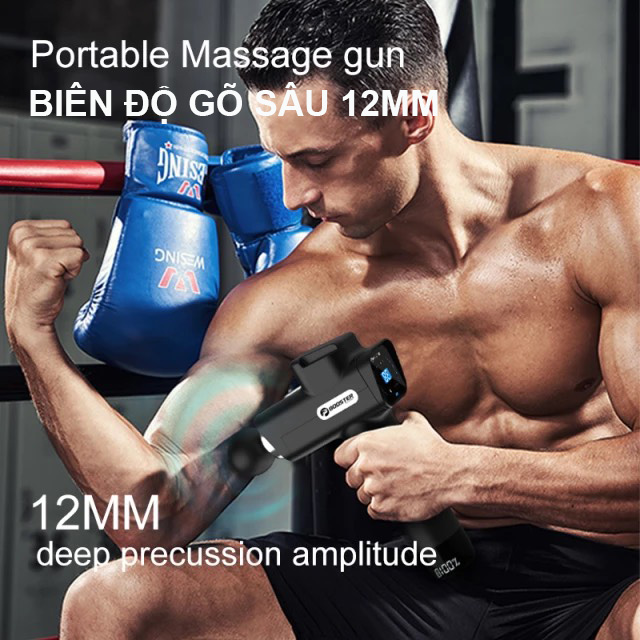 Máy Massage Cầm Tay Cao Cấp Booster M2-D mẫu mới 2021 Công suất 120W, 6 Đầu 30 chế độ - Máy Mát Xa Toàn Thân, Súng Massage cầm tay, Mát Xa Chuyên Sâu, Giảm Đau, Tê Mỏi, Cứng Khớp - Hàng Chính Hãng