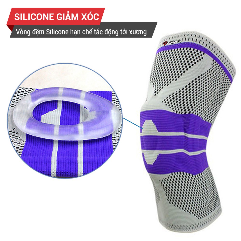 Bó Gối Silicone Loại Thun Cao Cấp Co Giãn 4 Chiều - Có Silicone Hỗ Trợ Gối &amp;amp; Hai Bên Hông Gối