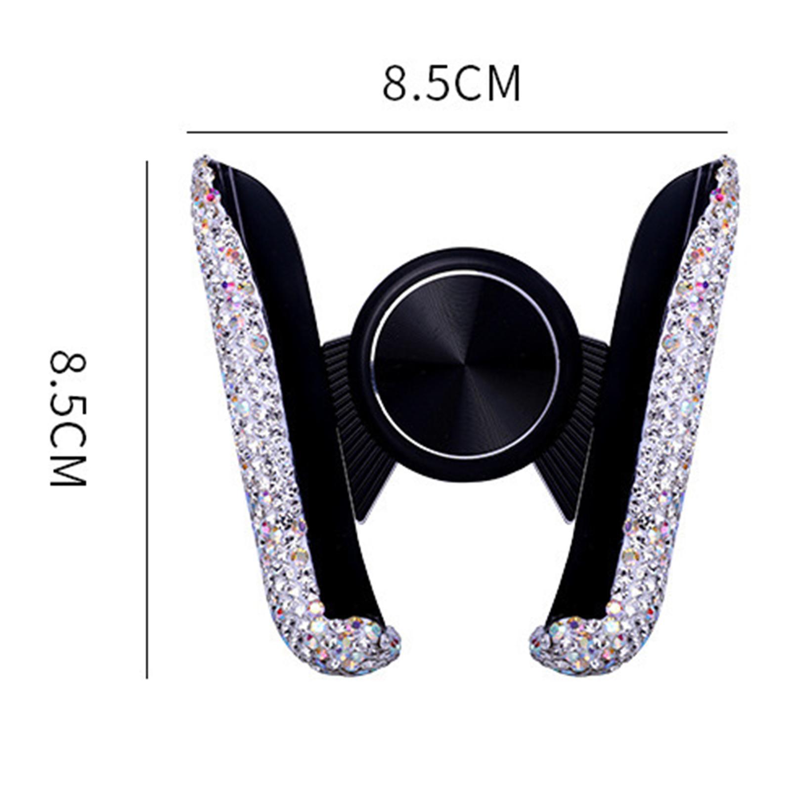 2Pcs Car Phone Holder Bling Crystal Car Air Vent Mount Bracket Interior