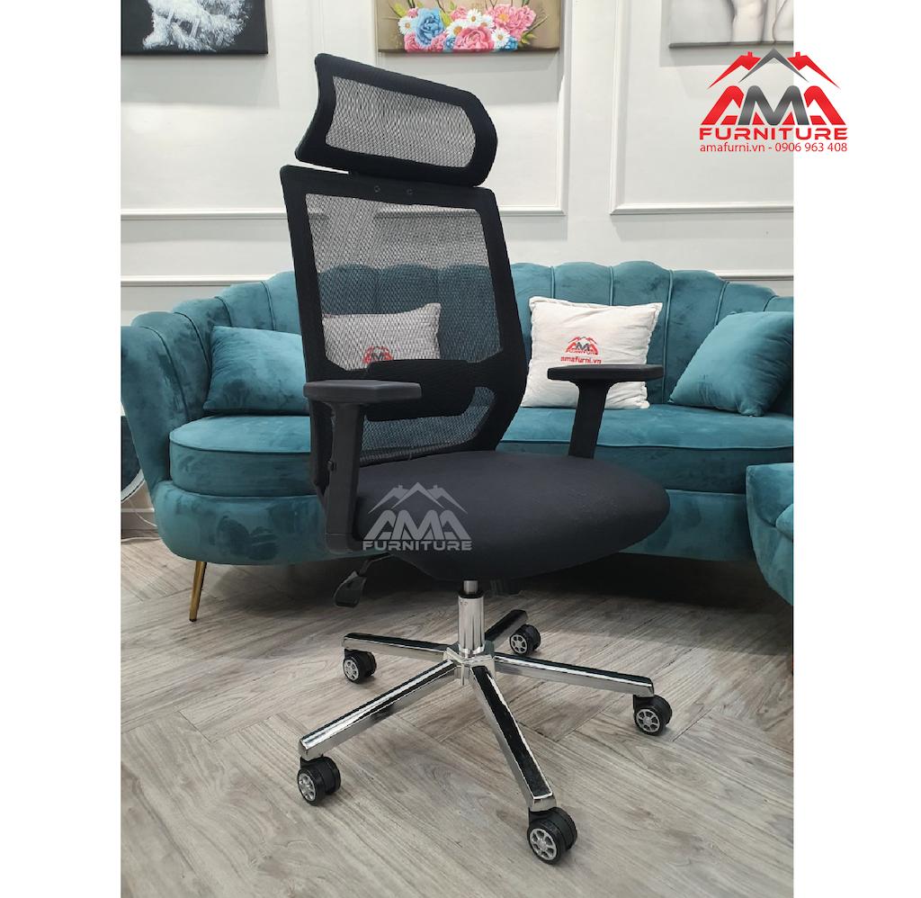 Ghế Làm Việc Chân Xoay Bọc Lưới Ama Furniture Ama-G524-M1