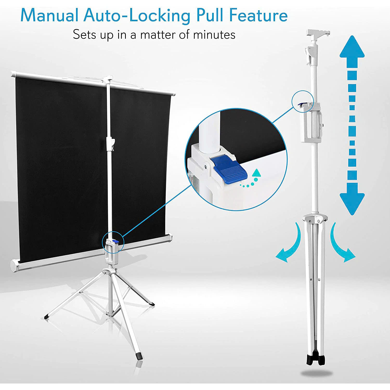Màn chiếu di động 3 chân tripod Prima / Apollo từ 70-150inch tiện lợi gấp gọn dễ dàng di chuyển- Hàng nhập khẩu