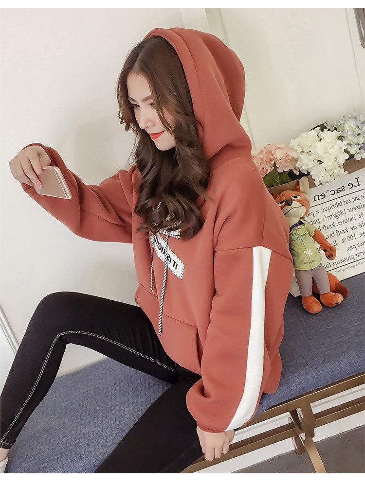 Phụ nữ mùa thu đông ăn mặc dài tay áo lỏng lẻo phiên bản fleece trên