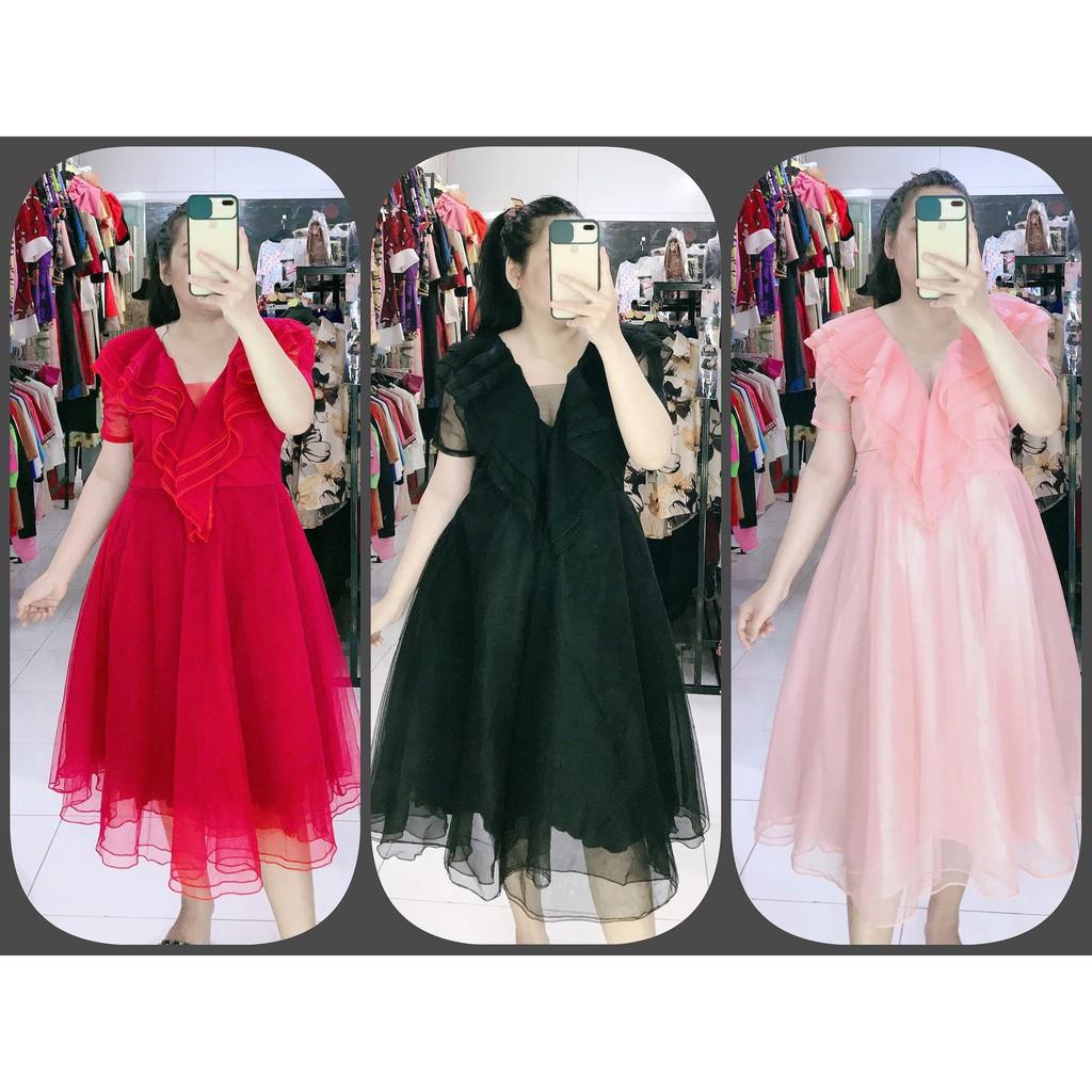 ĐẦM CÔNG CHÚA LƯỚI BÈO Cổ BIGSIZE tk