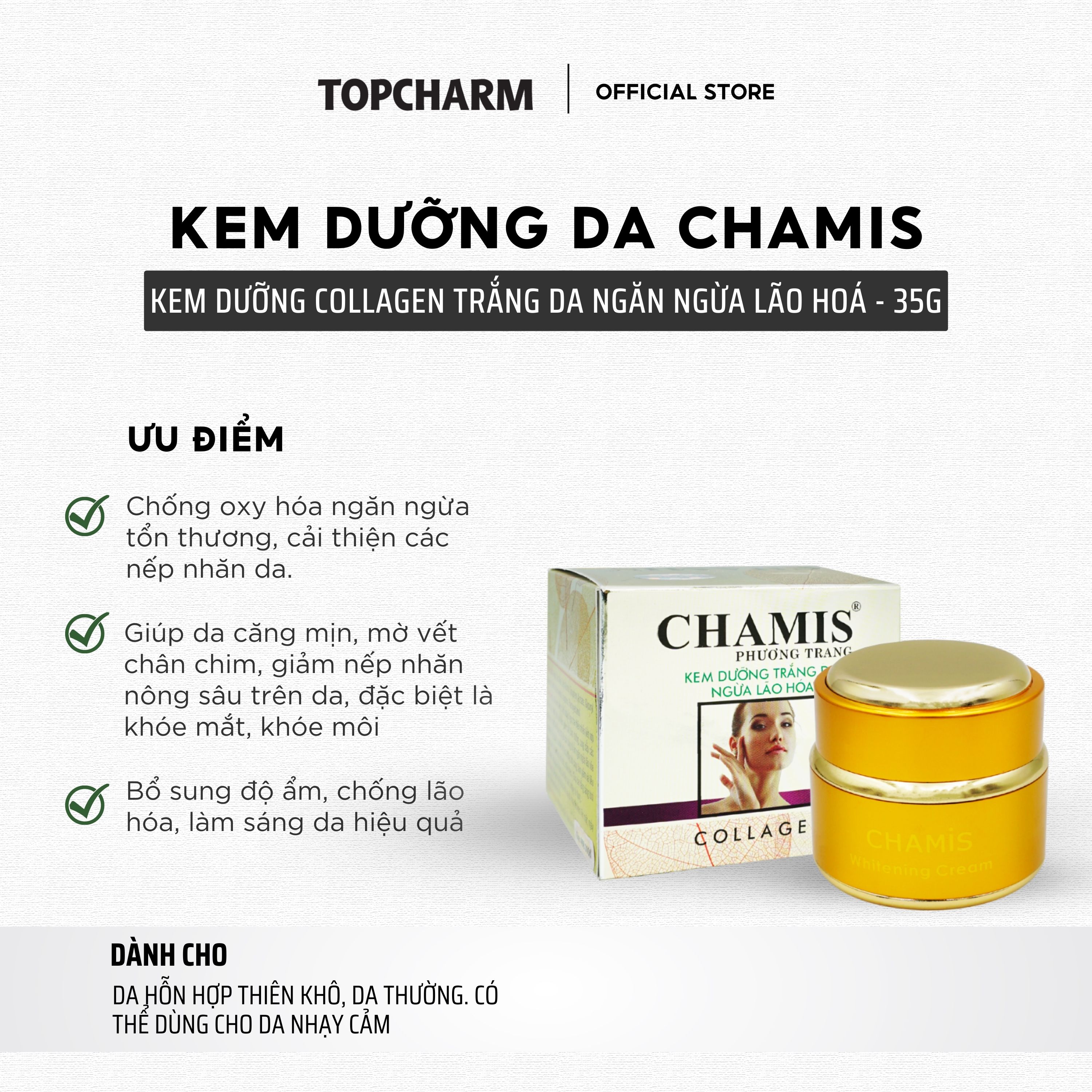 KEM DƯỠNG NGĂN NGỪA LÃO HÓA TINH CHẤT NGỌC TRAI CHAMIS