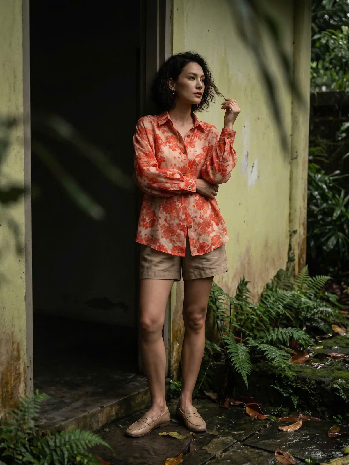 Áo Sơ Mi Dáng Rộng Oversize Gai Xanh Ramie Thanh Minh Top175 Thời trang Hity