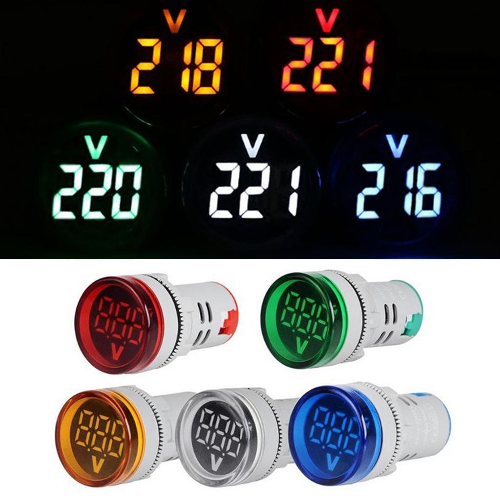 5x AC 12-500V LED Digital Voltmeter Voltage Meter Round LED Indicator