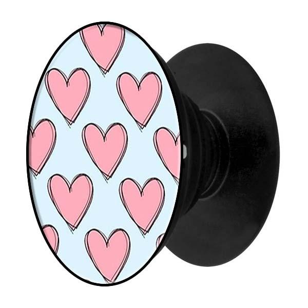 Popsocket in hình dành cho điện thoại mẫu Tim Hồng Nền Xanh