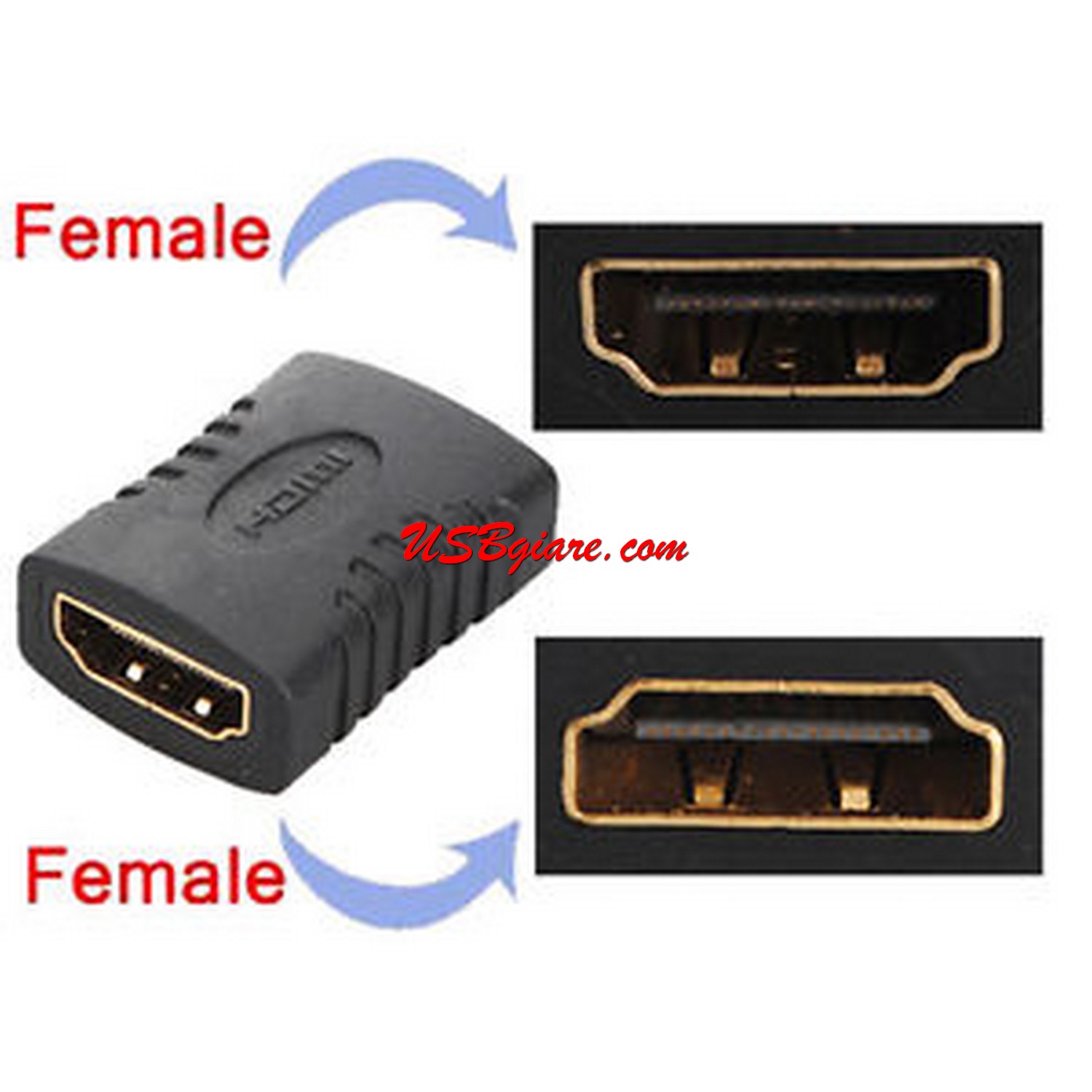 Đầu nối HDMi 2 đầu cái - HDMI Female to Female jack【USBgiareCom】