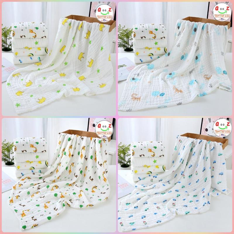 Khăn Tắm Xô Nhăn 6 Lớp Dày Dặn Siêu Thấm Hút Cho Bé - Khăn Tắm Cho Bé Hàng Nhập Cao Cấp Có Thể Dùng Làm Chăn Đắp