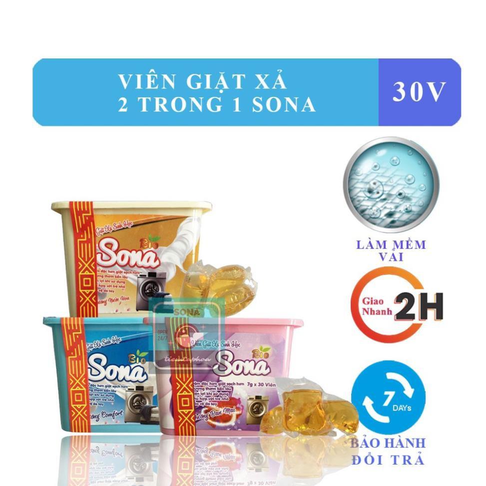 Viên giặt xả quần áo 2 trong 1 Sona