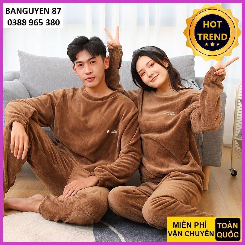 Bộ ngủ mặc nhà - Bộ ngủ lông dày dặn, siêu dễ thương dành cho NAM NỮ