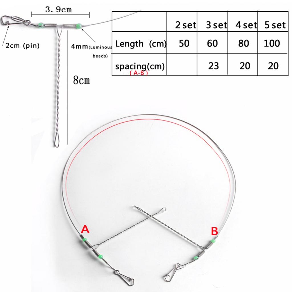 5   Pieces   Anti - Winding   Fishing   Swivel   String   Steel   Wire   Leader