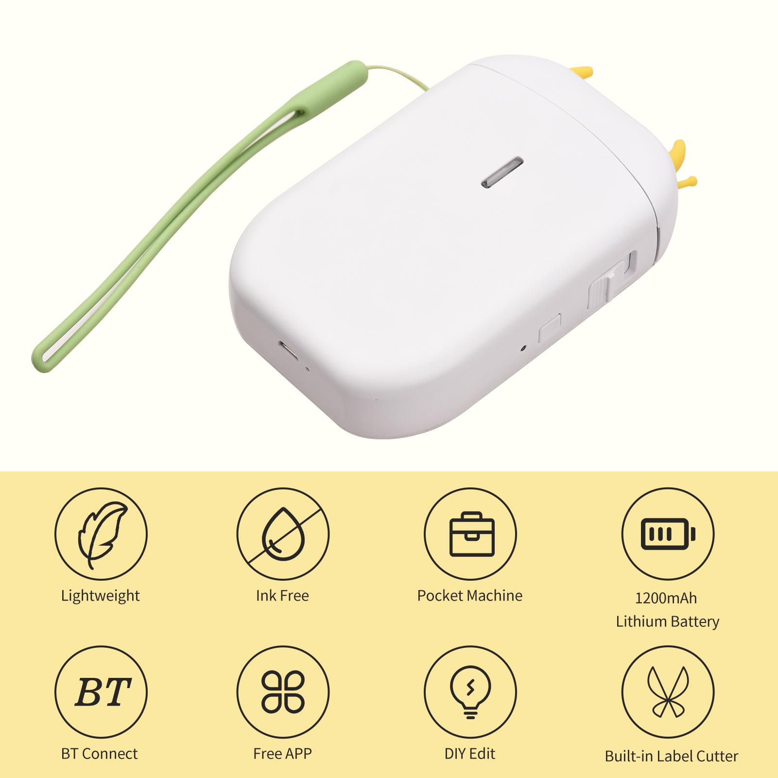 15P1 Label Maker Machine Mini Pocket Thermal Label Printer DIY Date Journal Study Sticker Labeling Machine