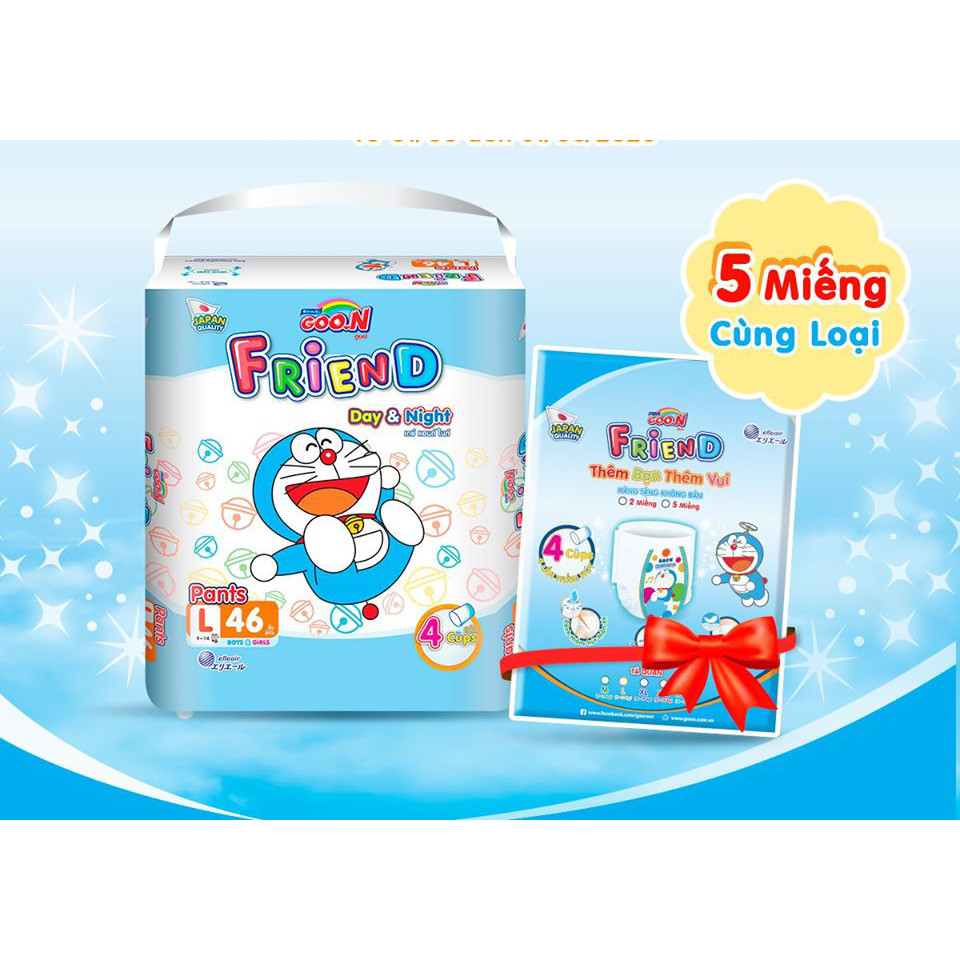 Tã Quần GOON Friend L46 Mẫu Mới [Tặng thêm  5 miếng ]