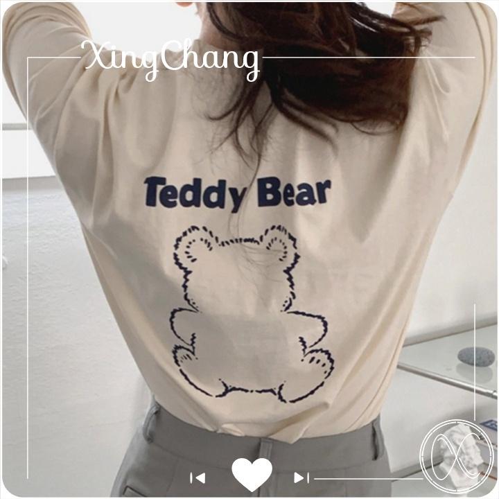 Áo phông nữ cộc tay, áo phông cổ tròn chất mịn đẹp cá tính in Teddy Bear mã NXC15