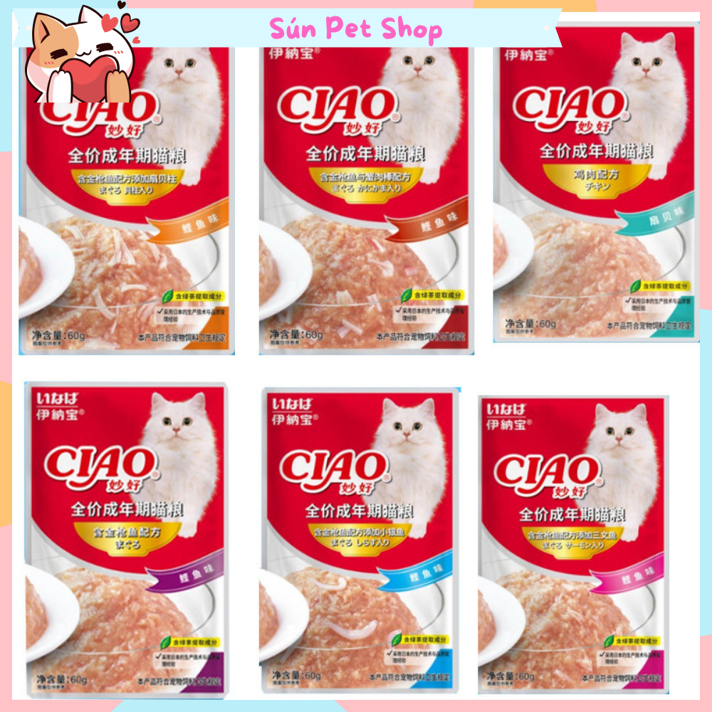 Pate Ciao dành cho mèo thơm ngon, bổ dưỡng (Gói 60g)