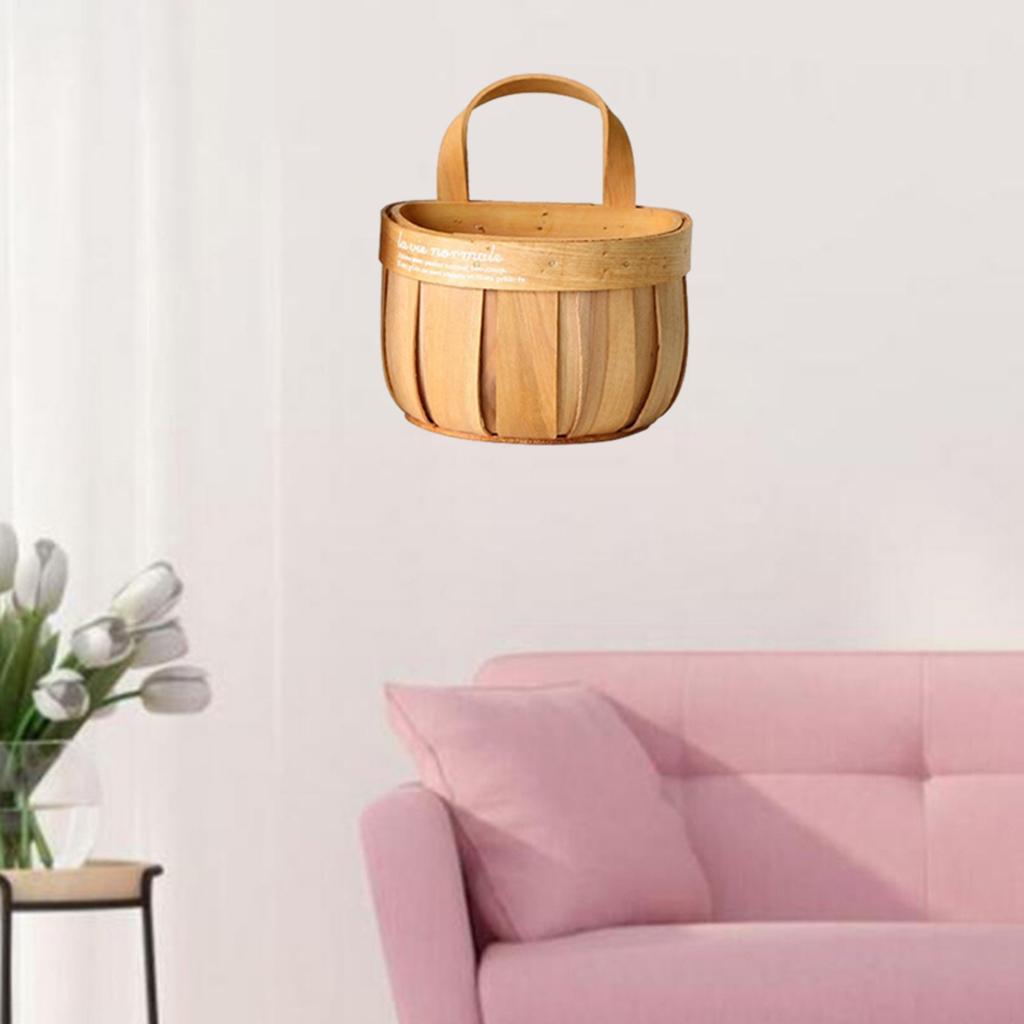 Woven Storage Basket Hanging Laundry Basket Flower Container Storage Bin