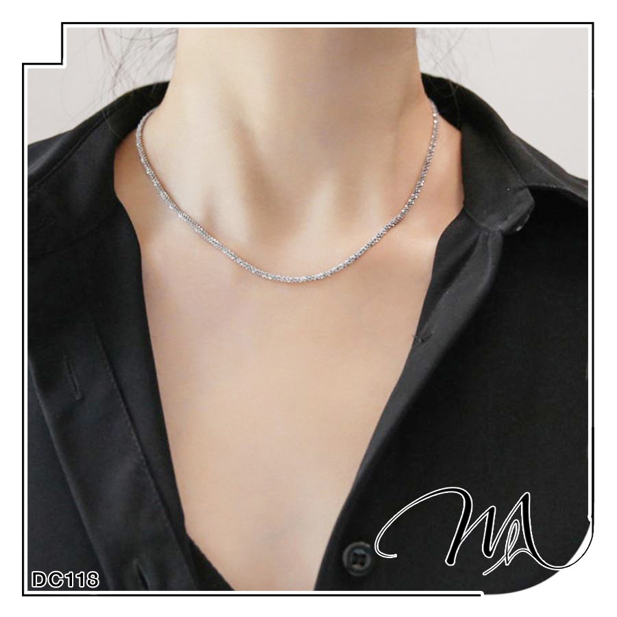 [Giá hủy diệt] [Ảnh thật] Dây chuyền bạc xi bạch kim xù (MSP: 170125165)
