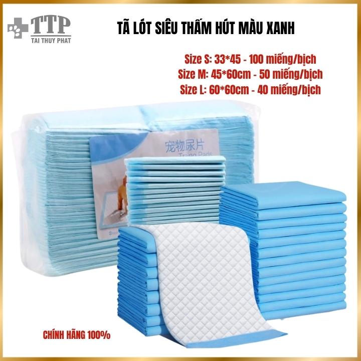 Tả lót siêu thấm hút màu xanh size S cho chó mèo - Pet Tài Thủy Phát  - T060