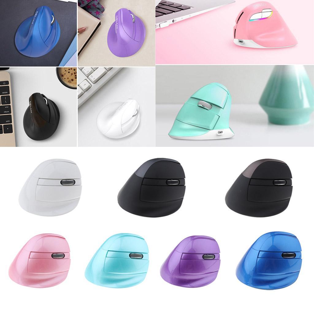 Ergonomic Wireless Mouse 2.4G Gaming Vertical Mouse 2400DPI Adjustable White