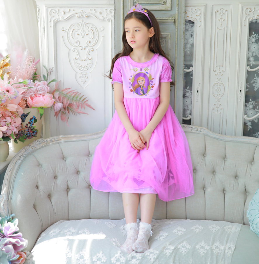 Váy mặc nhà Anna  - kèm phụ kiện cho bé